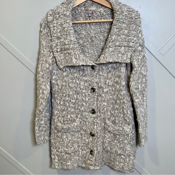 J.Jill Chucky Petite Knitted Wool Alpaca Blend Cardigan Sweater Size Small - Picture 3 of 9